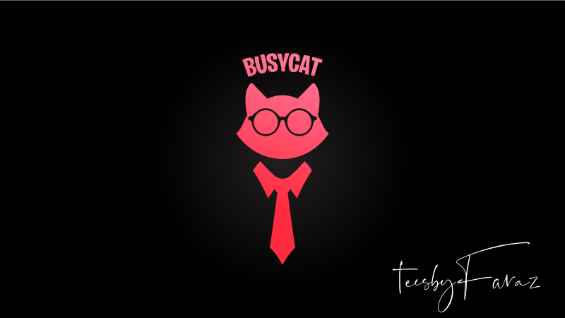 CAT- BusyCat t shirt design for download