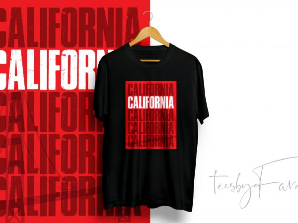 California graphic t-shirt design