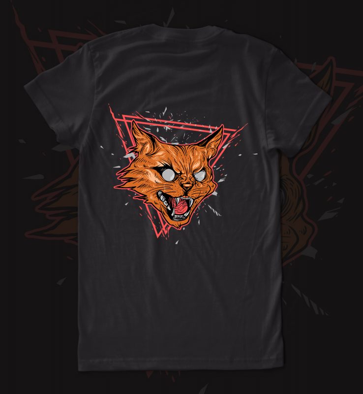 cat head t-shirt design