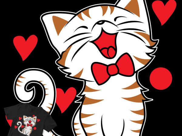 Funny cat cartoon design t shirt design template