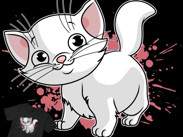 Funny cat cartoon buy t shirt design artwork
