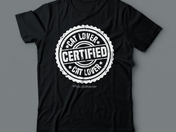 Cat lover certified tshirt design | stamp cat lover design