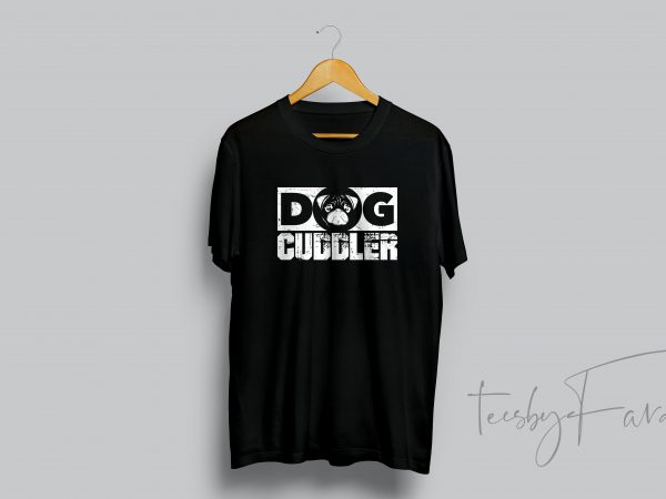Dog cuddler retro t shirt design template