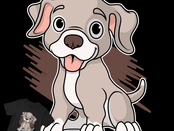 Cute dog cartoon design print ready t shirt design