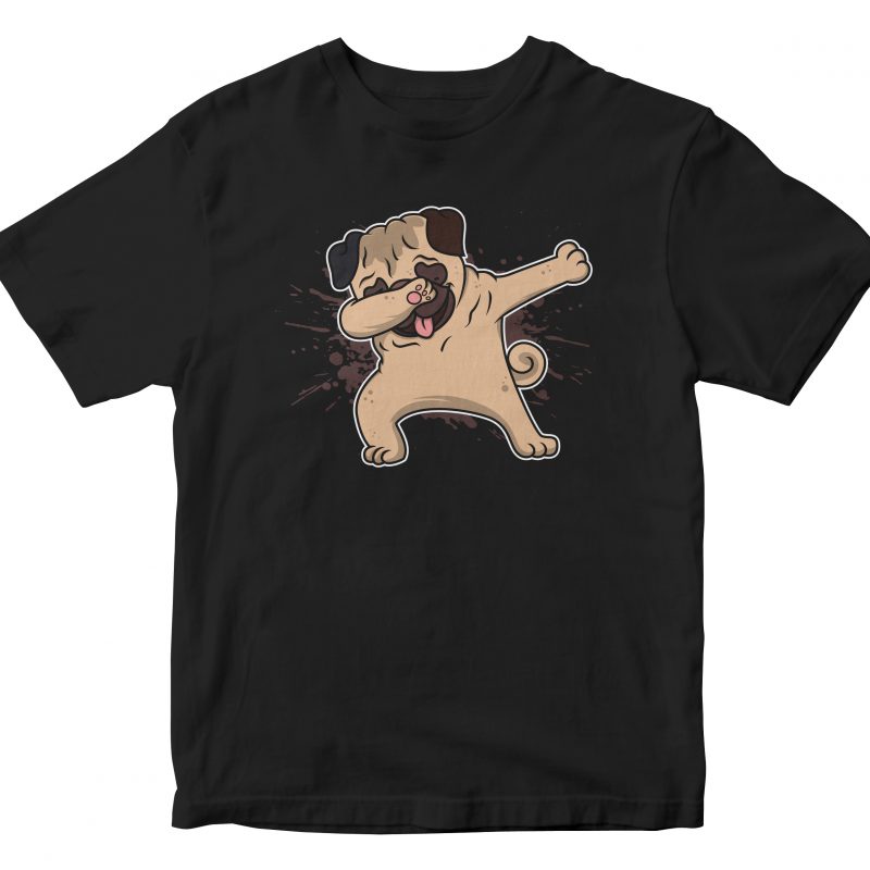 bull dog cartoon cute design t-shirt design for commercial use