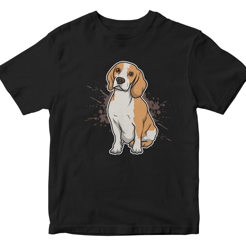 phinook dog breed cartoon t-shirt design for commercial use