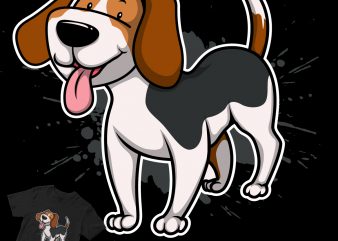 beagle puppy dog cartoon commercial use t-shirt design