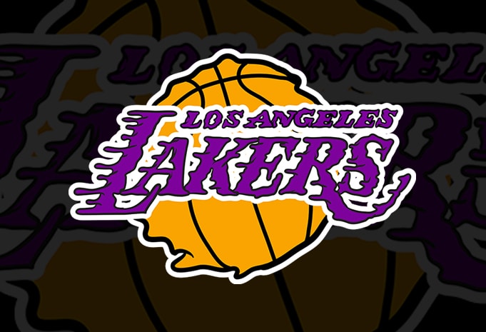 Lakers Logo Melting graphic t-shirt design