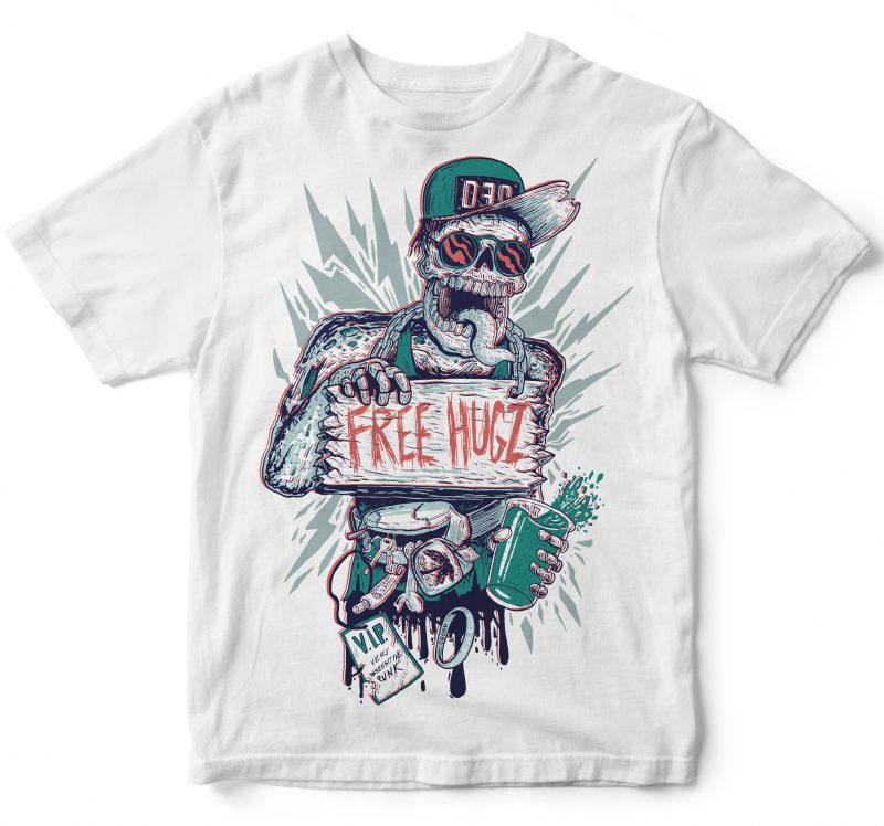 FREE HUG Zombie buy t shirt design