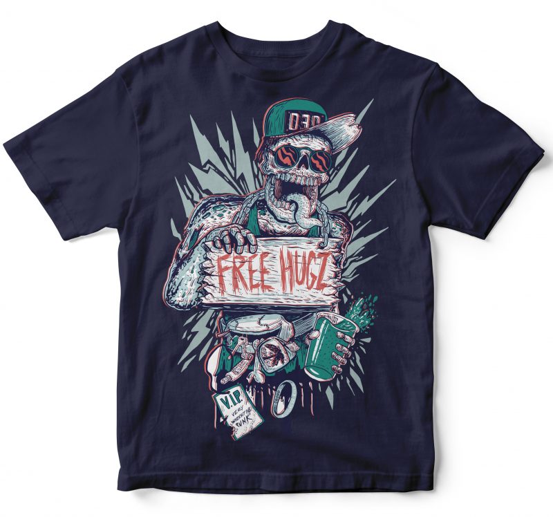 FREE HUG Zombie buy t shirt design
