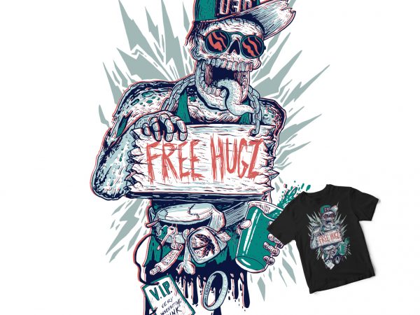 Free hug zombie buy t shirt design