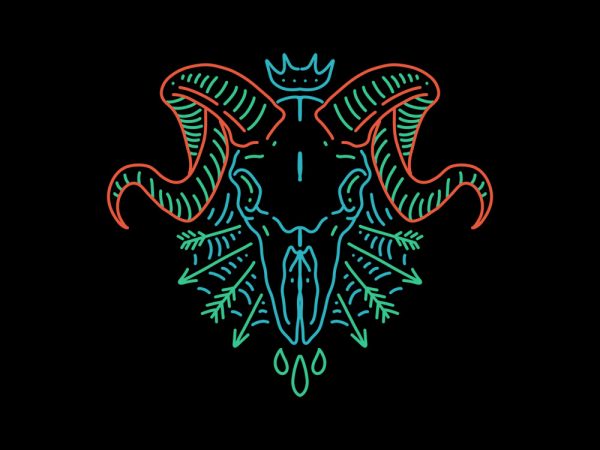 Goat skull tshirt design