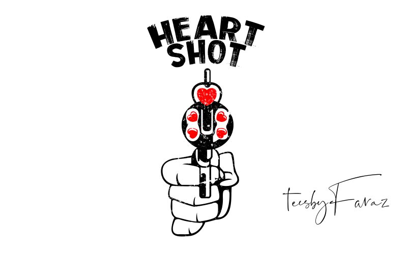 Heart Shot vector t shirt design