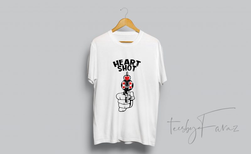 Heart Shot vector t shirt design