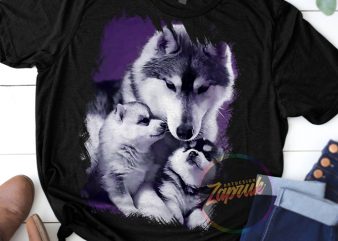 Siberian Husky love family t shirt design to buy