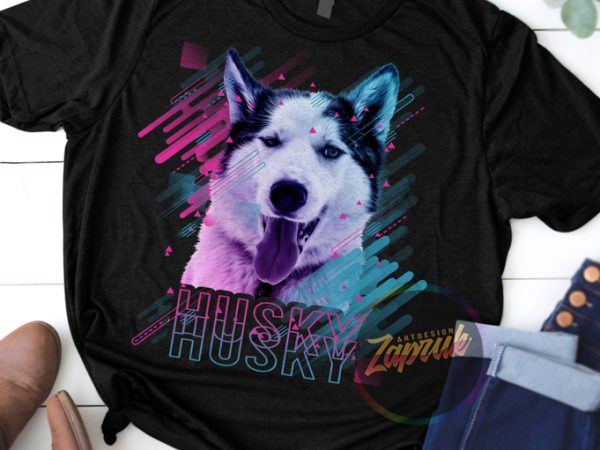 Husky dog tshirt design png jpg for sale