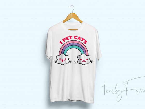 I pet cats buy t shirt design for commercial use