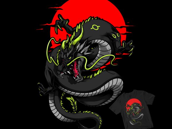 Japanese Dragon T Shirt Design Template Buy T Shirt Designs