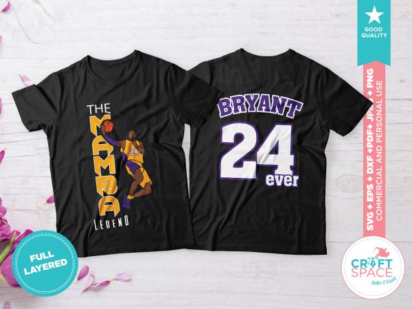 Kobe Bryant the Black Mamba,Full Layered SVG Cutting File DXF PDF Cut File for Cricut and Silhouette design for t shirt Kobe Bryant the Black Mamba,Full Layered SVG Cutting File DXF PDF Cut File for Cricut and Silhouette design for t shirt