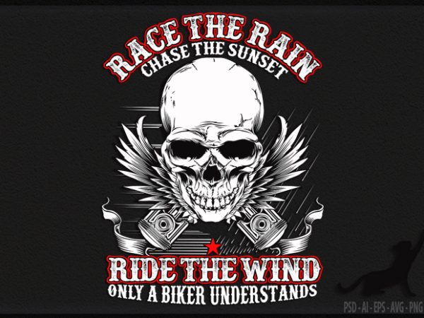 Biker rain and wind t shirt design to buy