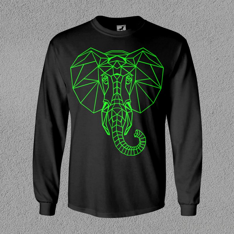 Elephant Poly design for t shirt commercial use t shirt designs