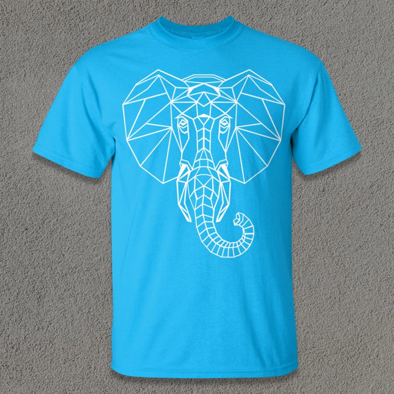 Elephant Poly design for t shirt commercial use t shirt designs