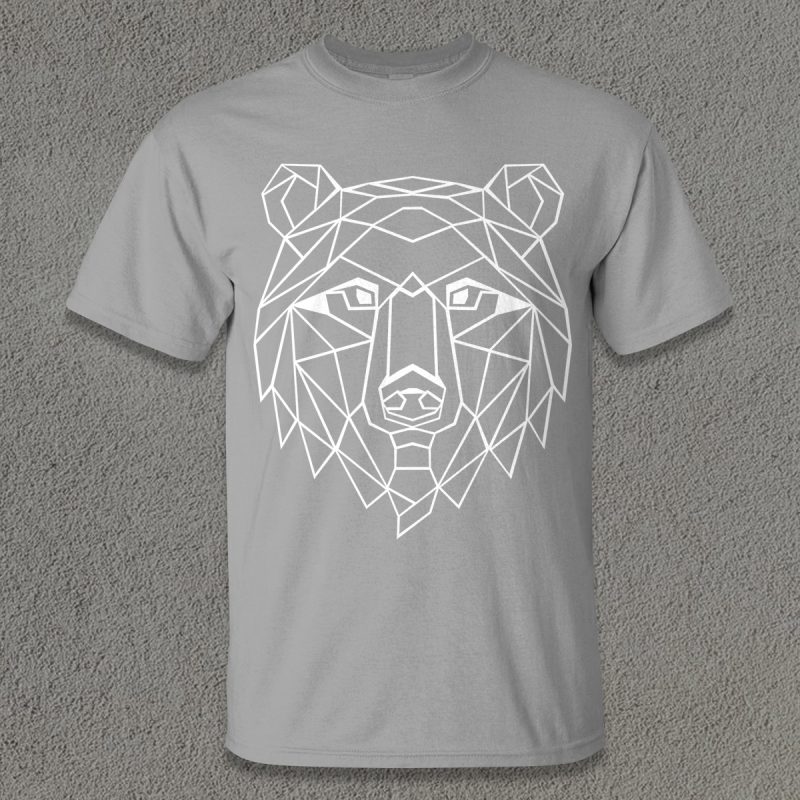Bear Poly buy t shirt design for commercial use