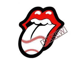 Lip, Baseball Lover, Rolling Baseball Svg Baseball Tangue Png Dxf Pdf Instant Download Files print ready t shirt design