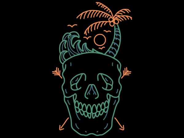 Skull beach tshirt buy t shirt design for commercial use