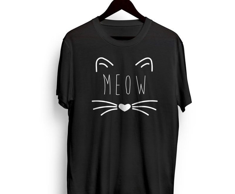 MEOW Cat print ready t shirt design SVG, EPS, AI, JPG, PNG ...
