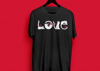 CAT LOVE – valentine – PRINT buy t shirt design artwork