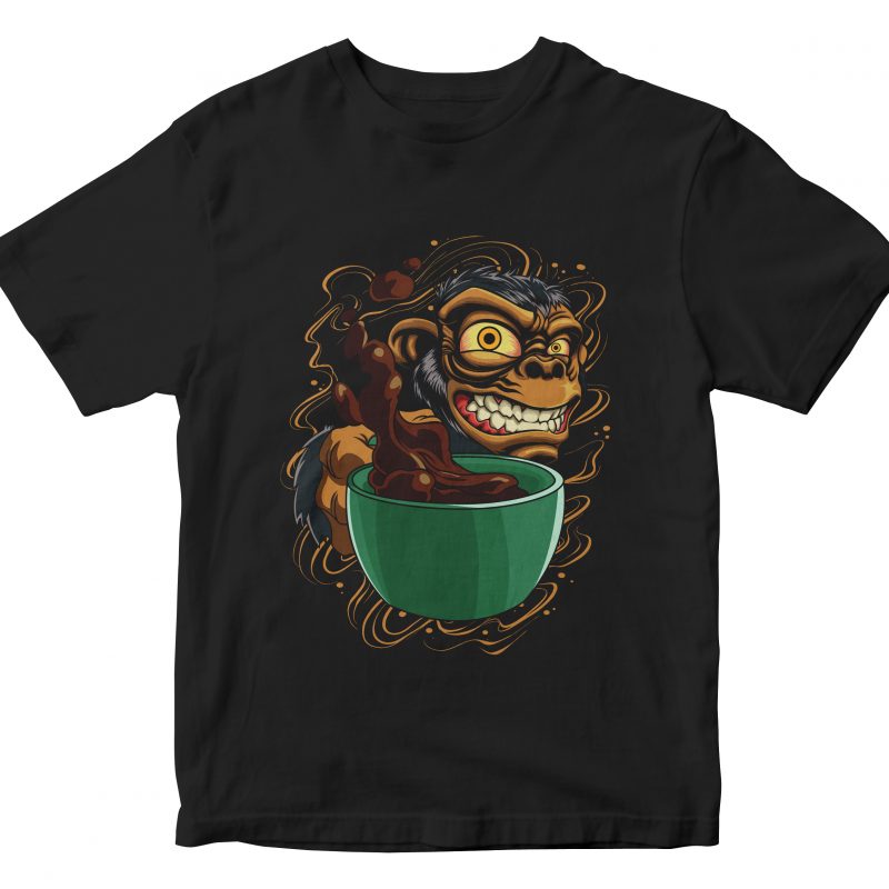 monkey cofee’s buy t shirt design for commercial use