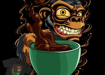 monkey cofee’s buy t shirt design for commercial use