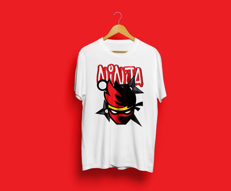 Ninja Duck T-shirt Design Vector Download