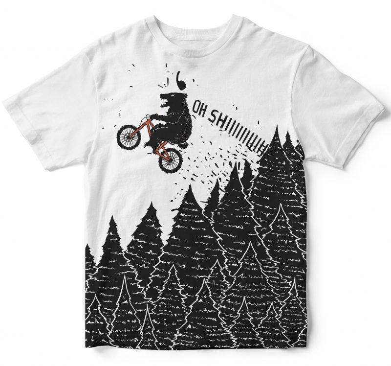 a flying cycling bear funny design buy t shirt design