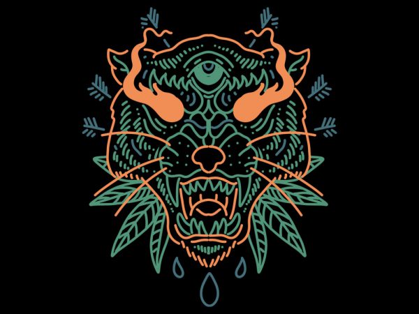 Possessed tiger tshirt design Possessed tiger tshirt design
