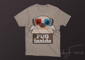Pug Inside (Dog) t shirt design for download