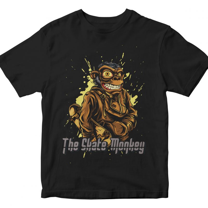 the saket monkey t-shirt design for commercial use