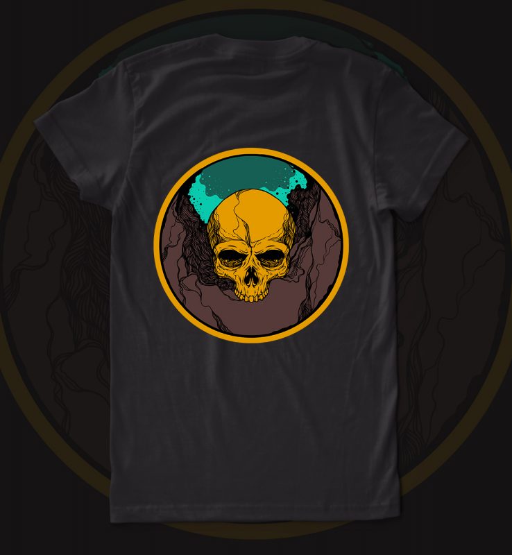 Skull artistic t-shirt design