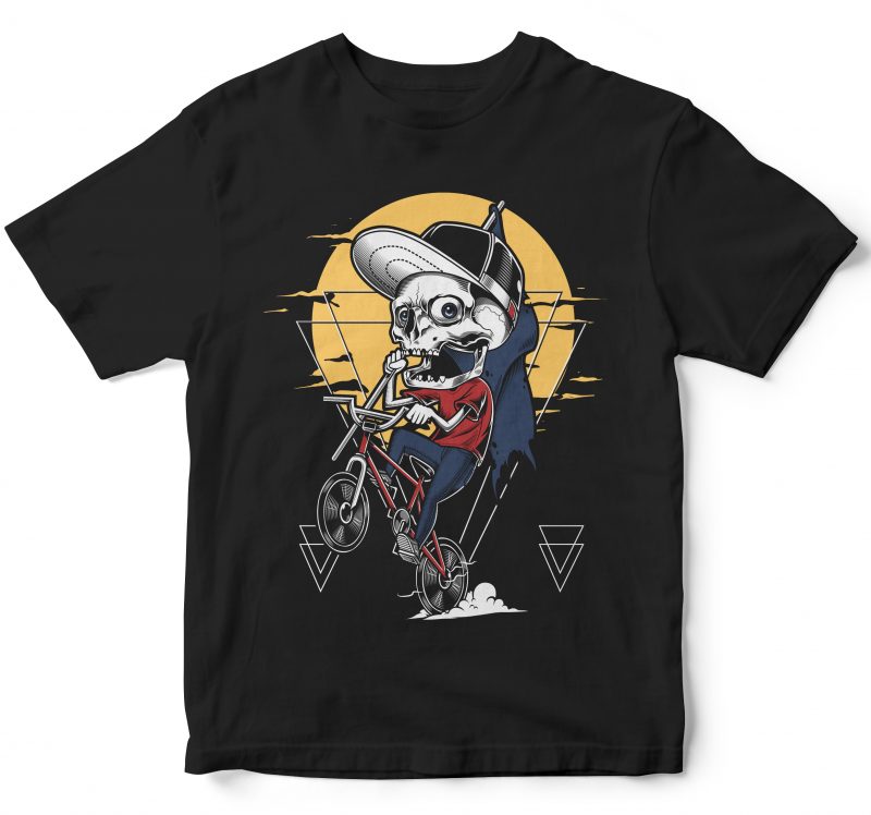 SKULL BMX STREET WEAR buy t shirt design for commercial use