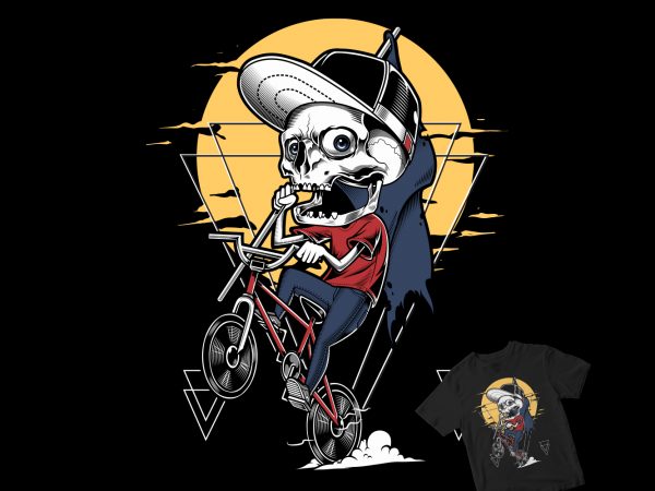 Skull bmx street wear buy t shirt design for commercial use