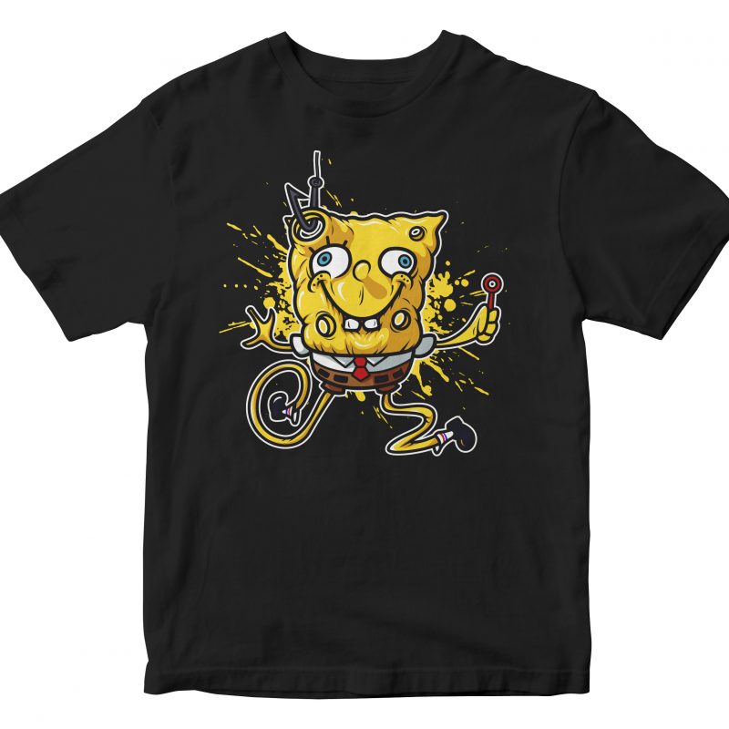 spongebob sqarepants t-shirt design for commercial use