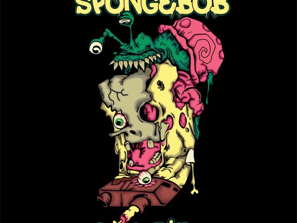 Zombie spongebob angry gary ready made tshirt design