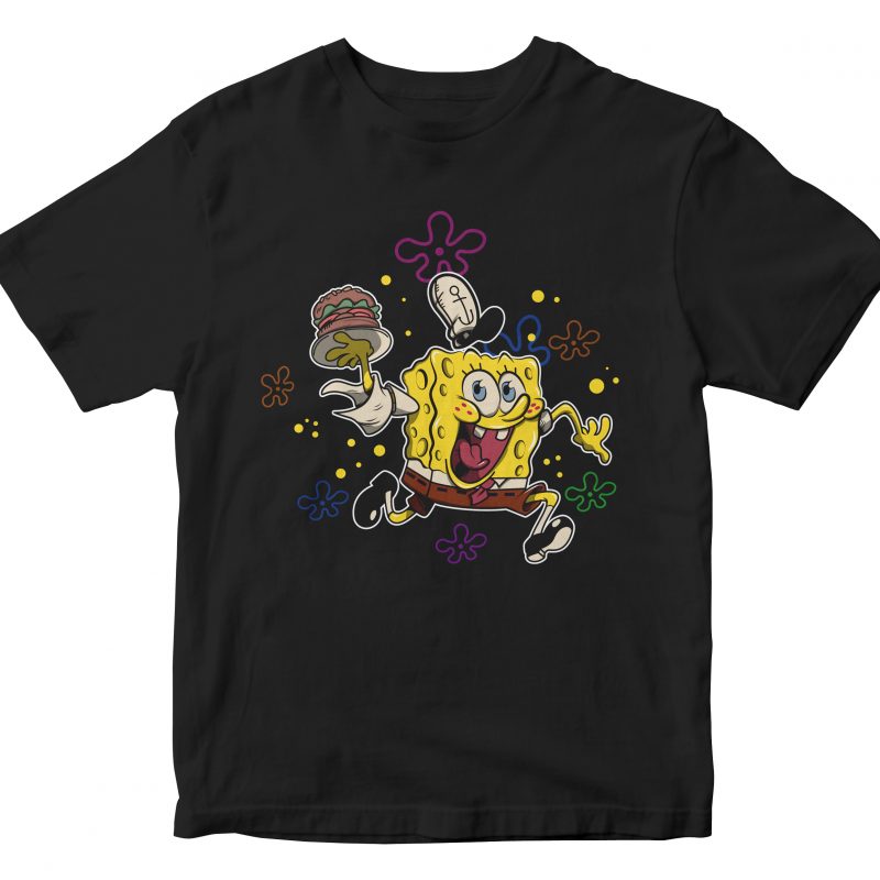 spongebob sqarepants crabby patty t shirt design for purchase