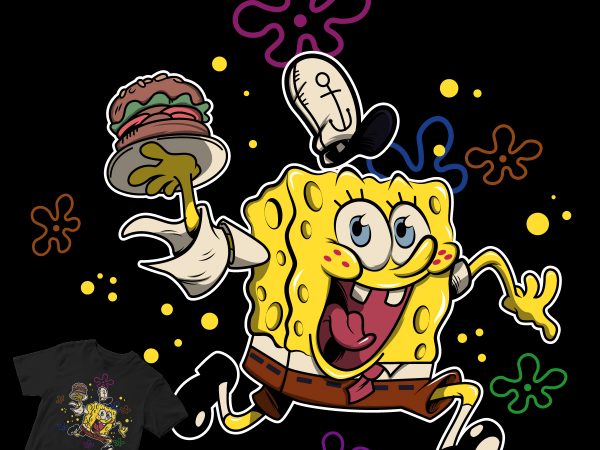 Spongebob sqarepants crabby patty t shirt design for purchase