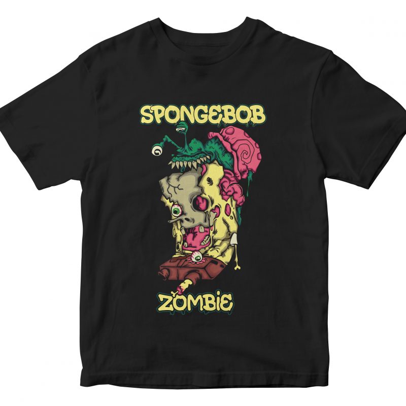 zombie spongebob angry gary ready made tshirt design