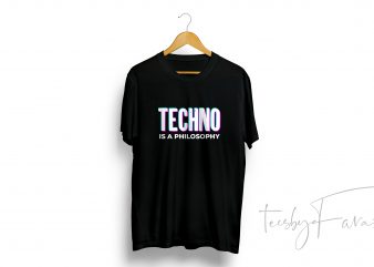 Techno (Music Genre) Inspired t-shirt design for commercial use