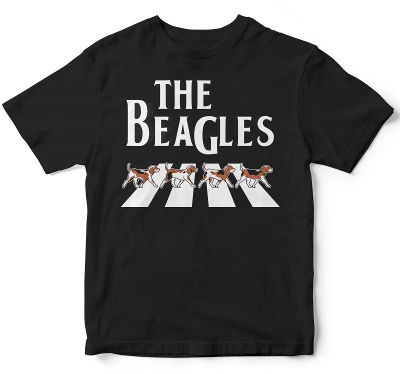 The Beagles Dog cartoon t shirt design template