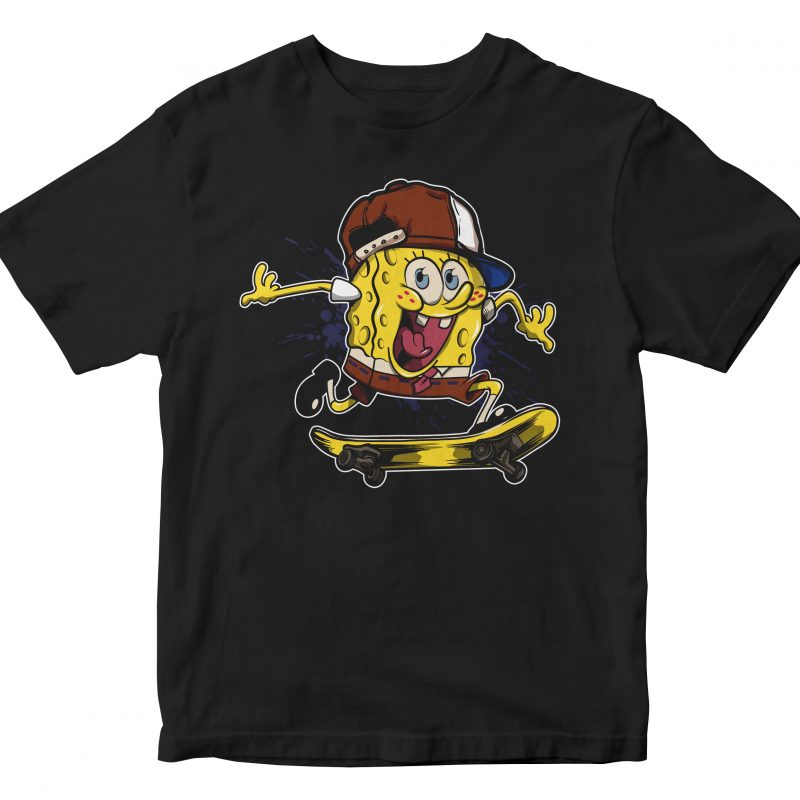 the skate spongebob squarepants t shirt design template