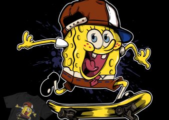 the skate spongebob squarepants t shirt design template